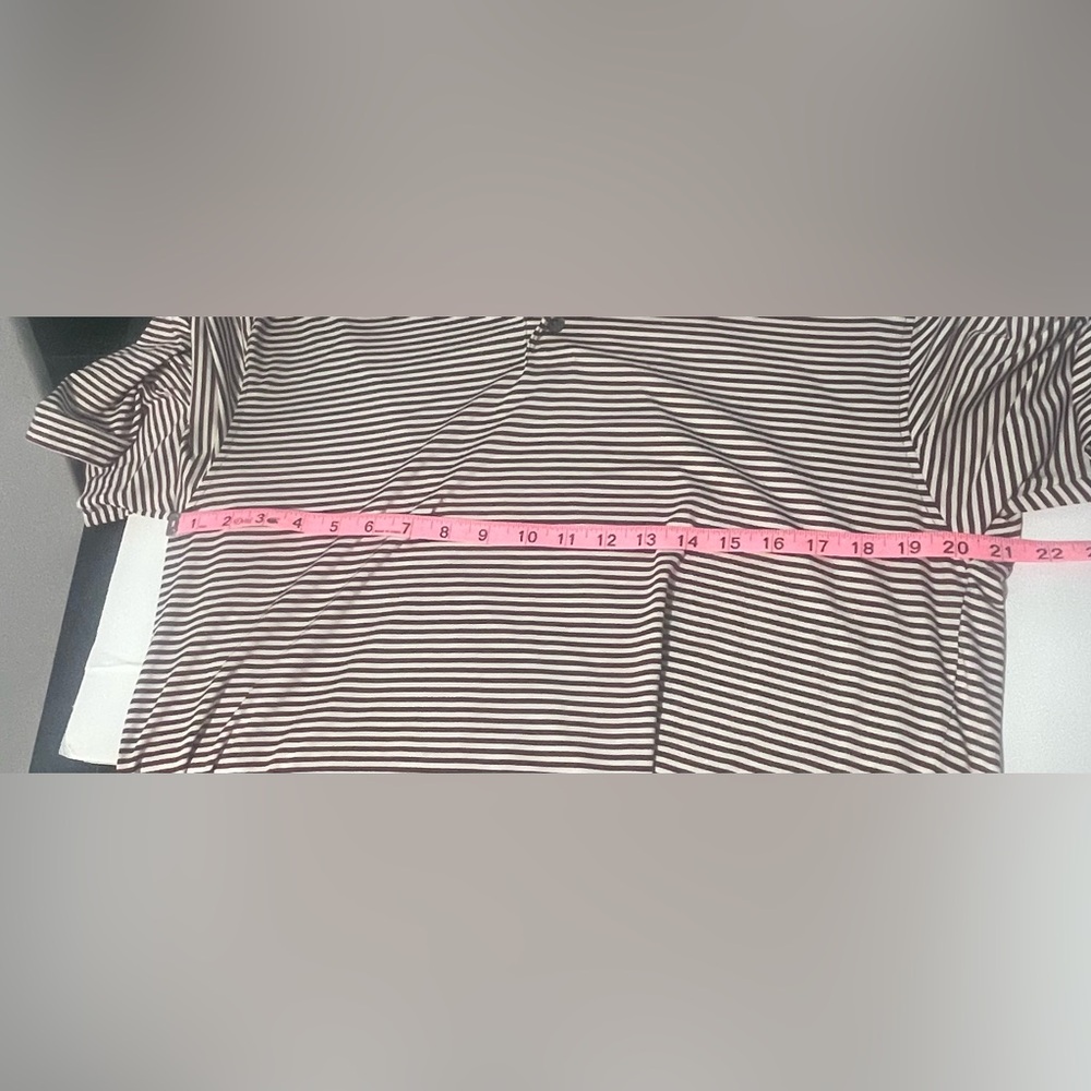 Footjoy Mens Medium Maroon  Striped Polo Style Golf Shirt Polyblend - Picture 7 of 7
